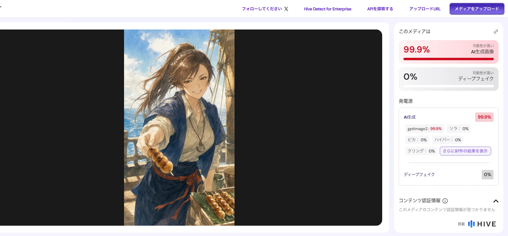 Hive Detectの判定結果